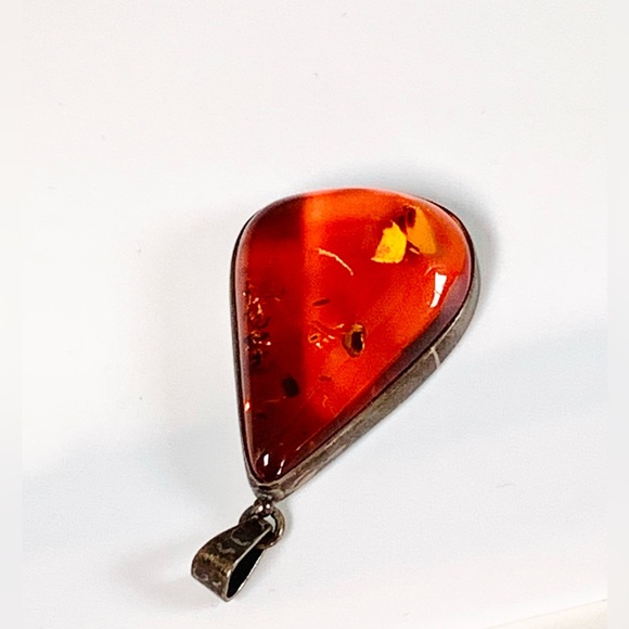 πHost Pickπ GORGEOUS Vintage Boho Artisan Sterling Silver Amber Pendant - Picture 6 of 6